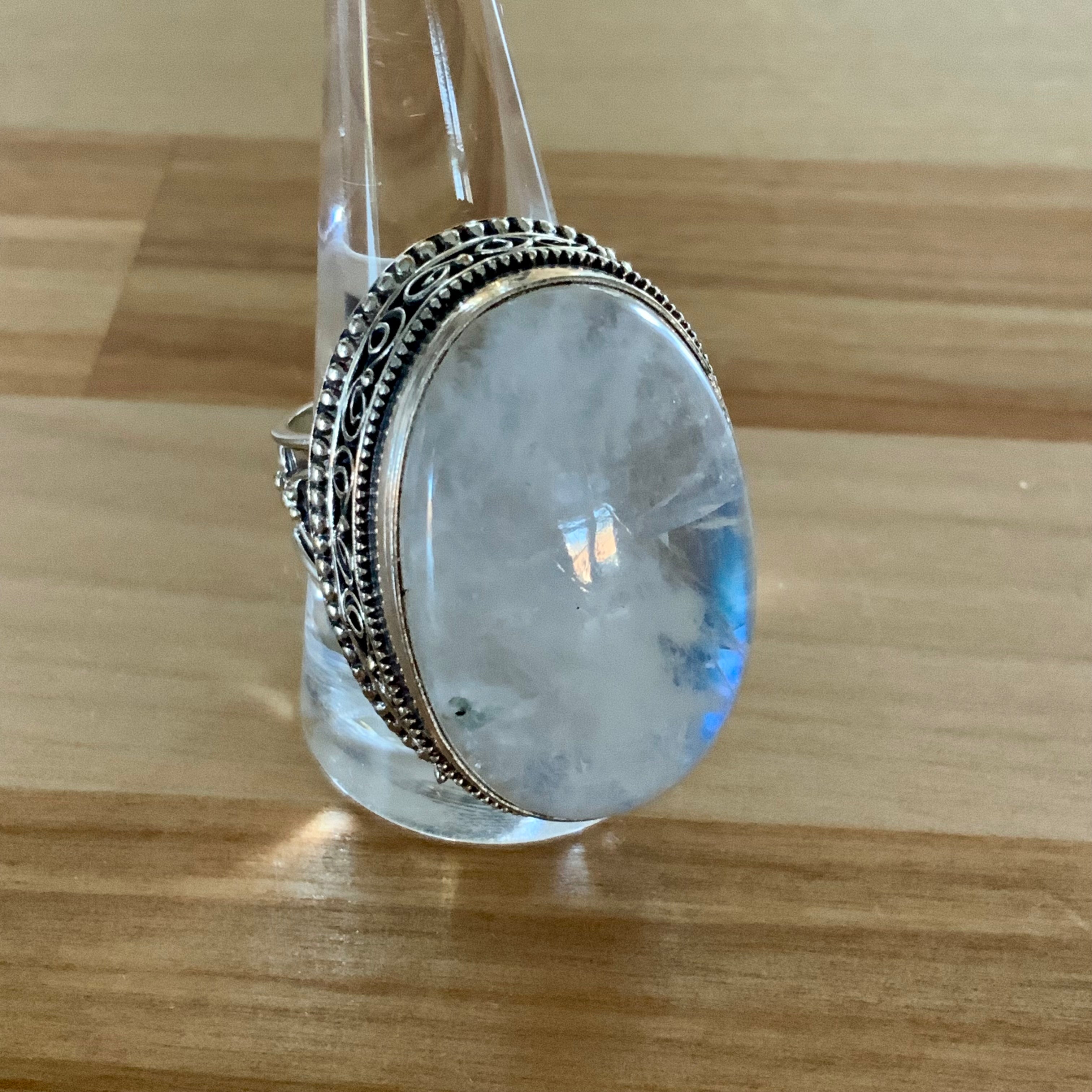 Rainbow Moonstone Solid 925 Sterling Silver 10