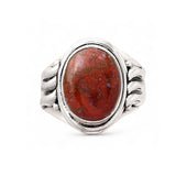 Red Moss Agate Solid 925 Sterling Silver Ring 7