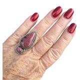 Rhodonite Solid 925 Sterling Silver Ring 7