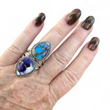 Kingman Purple Dahlia Solid 925 Sterling Silver Ring 8