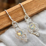 Fire Opalite Solid 925 Sterling Silver Earrings