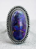 Kingman Purple Mojave Turquoise Solid 925 Sterling Silver Ring 6