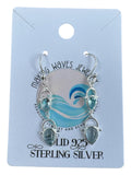 Blue Topaz Solid 925 Sterling Silver Earrings