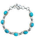 Kingman Turquoise Solid 925 Sterling Silver Bracelet