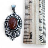 Carnelian Solid 925 Sterling Silver Pendant