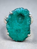 Marine Blue Quartz Solid 925 Sterling Silver Ring 6.5
