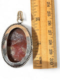 Red Moss Agate Silver Overlay Pendant