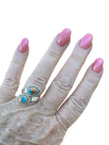 Kingman Turquoise & Spiny Oyster Solid 925 Sterling Silver Ring – Adjustable