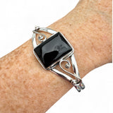 Black Onyx Solid 925 Sterling Silver Cuff Bracelet