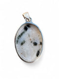 Green Tourmaline in Quartz Solid 925 Sterling Silver Pendant