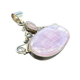 Pink Kunzite Solid 925 Sterling Silver Pendant