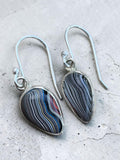 Fordite Solid 925 Sterling Silver Earrings