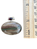 Fluorite & Garnet Solid 925 Sterling Silver Pendant