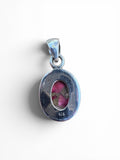 Kingman Red Rose Dahlia Solid 925 Sterling Silver Pendant