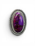 Kingman Purple Mojave Turquoise Solid 925 Sterling Silver Ring 8