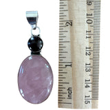 Rose Quartz & Garnet Solid 925 Sterling Silver Pendant
