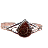 Ammonite Solid 925 Sterling Silver Cuff Bracelet