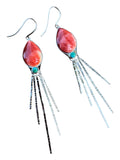 Spiny Oyster & Turquoise Solid 925 Sterling Silver Earrings