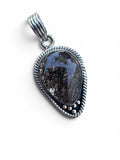 Black Rutilated Quartz Solid 925 Sterling Silver Pendant