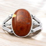 Red Moss Agate Solid 925 Sterling Silver Ring 9.5