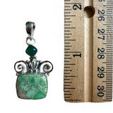 Variscite & Green Onyx Solid 925 Sterling Silver Pendant