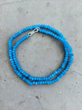 Blue Jade 4 mm Beaded Necklace 18 inch