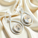 Herkimer Diamond Solid 925 Sterling Silver Earrings