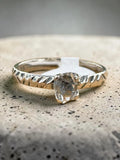 Herkimer Diamond solitaire stacking Solid 925 Sterling Silver Ring 6