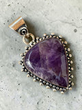 Amethyst Silver Overlay Pendant