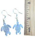 Sea Turtle Mother of Pearl Solid 925 Sterling Silver Earrings