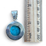 Kingman  Turquoise Solid 925 Sterling Silver Pendant