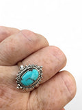 Egyptian Turquoise Solid 925 Sterling Silver Ring 9