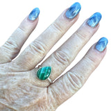 Malachite Solid 925 Sterling Silver Ring – Pear Shape 9