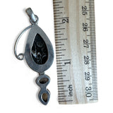 Turtella Jasper Moonstone & Smoky Topaz Solid 925 Sterling Silver Pendant
