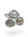 Faceted Labradorite Solid 925 Sterling Silver Ring 6
