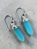 Aqua Chalcedony Solid 925 Sterling Silver Earrings