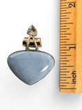 Owyhee Opal & Blue Topaz Solid 925 Sterling Silver Pendant