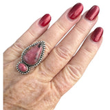 Rhodonite Solid 925 Sterling Silver Ring 6