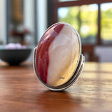 Mookaite Jasper Solid 925 Sterling Silver Ring 7
