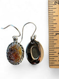 Crazy Lace Agate Solid 925 Sterling Silver Earrings