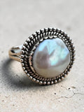 Pearl Solid 925 Sterling Silver Ring 9