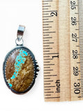 Number 8 Turquoise Solid 925 Sterling Silver Pendant
