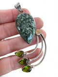 Tree Agate Silver Overlay Pendant