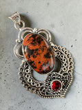 Mahogany Obsidian Silver Overlay Pendant