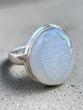 Angel Aura Druzy Solid 925 Sterling Silver Ring 7