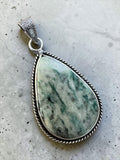 Moss Agate Silver Overlay Pendant