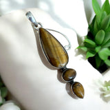 Tiger Eye Solid 925 Sterling Silver Pendant