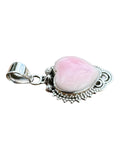 Pink Queen Conch Heart Solid 925 Sterling Silver Pendant