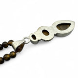 Tiger Eye Solid 925 Sterling Silver Pendant Necklace