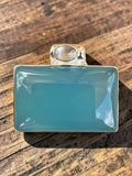 Aqua Chalcedony & Rainbow Moonstone Solid 925 Sterling Silver Pendant